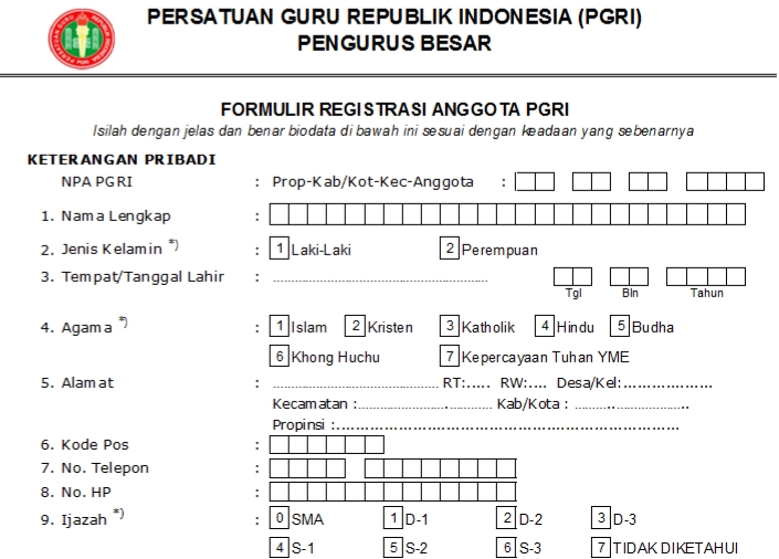 Pendaftaran PGRI Nias Barat - Persatuan Guru Republik Indonesia Cabang Nias Barat